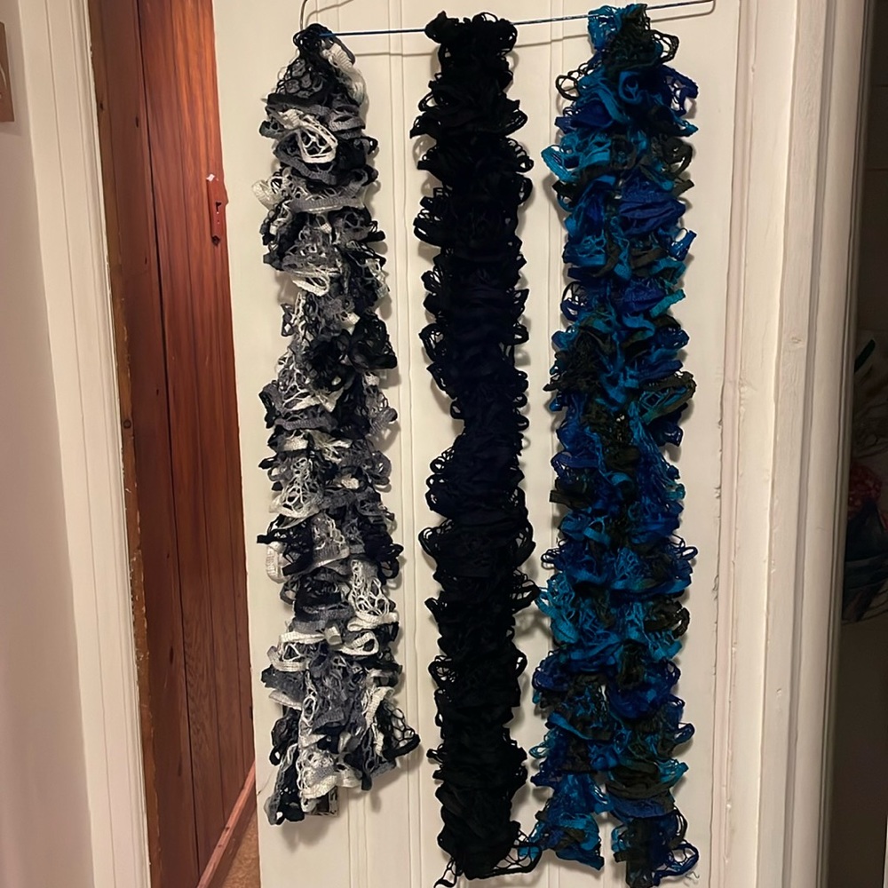 Ruffle yarn scarves